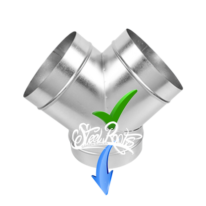Metal Y-Piece Duct Connector | Heavy-Duty Ventilation Splitter