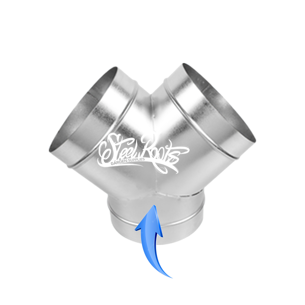 Metal Y-Piece Duct Connector | Heavy-Duty Ventilation Splitter