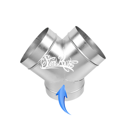 Metal Y-Piece Duct Connector | Heavy-Duty Ventilation Splitter