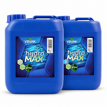 VitaLink Hydro MAX Grow A&B – Soft & Hard Water – 1L & 5L Sets
