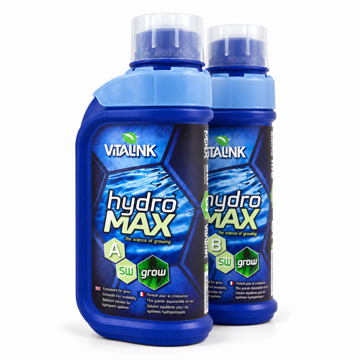 VitaLink Hydro MAX Grow A&B – Soft & Hard Water – 1L & 5L Sets