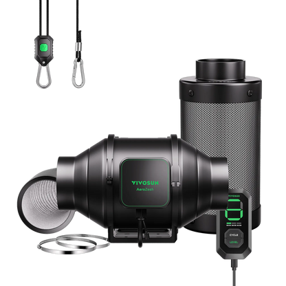 Vivosun AeroZesh Smart Air Filtration Kit | Professional Inline Fan, Carbon Filter & Ducting Combo