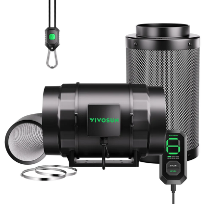 Vivosun AeroZesh Smart Air Filtration Kit | Professional Inline Fan, Carbon Filter & Ducting Combo