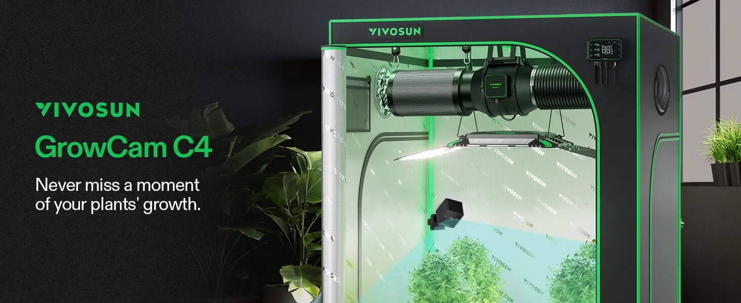 Vivosun GrowCam C4 | 2K QHD Wi-Fi Smart Camera with Time-Lapse & Night Vision