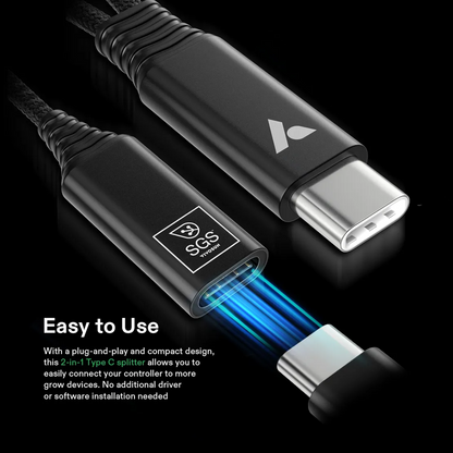 Vivosun USB-C Splitter for GrowHub E42A | 2-in-1 Type C Daisy-Chain Adapter